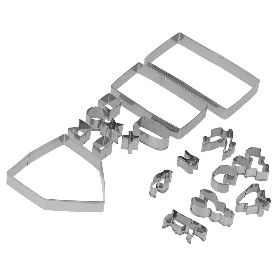 18Pcs/Set Stainless Steel Cookies Cutter Biscuits Mold Gingerbread House Mold DIY Baking Tool