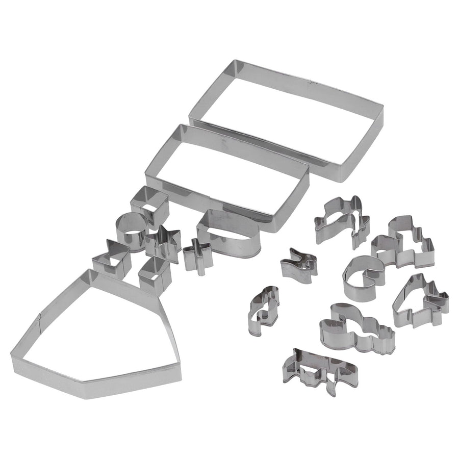 18Pcs/Set Stainless Steel Cookies Cutter Biscuits Mold Gingerbread House Mold DIY Baking Tool