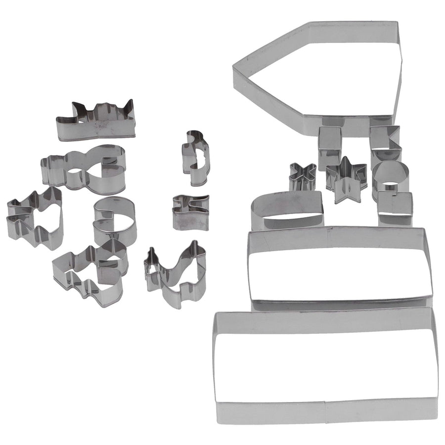 18Pcs/Set Stainless Steel Cookies Cutter Biscuits Mold Gingerbread House Mold DIY Baking Tool