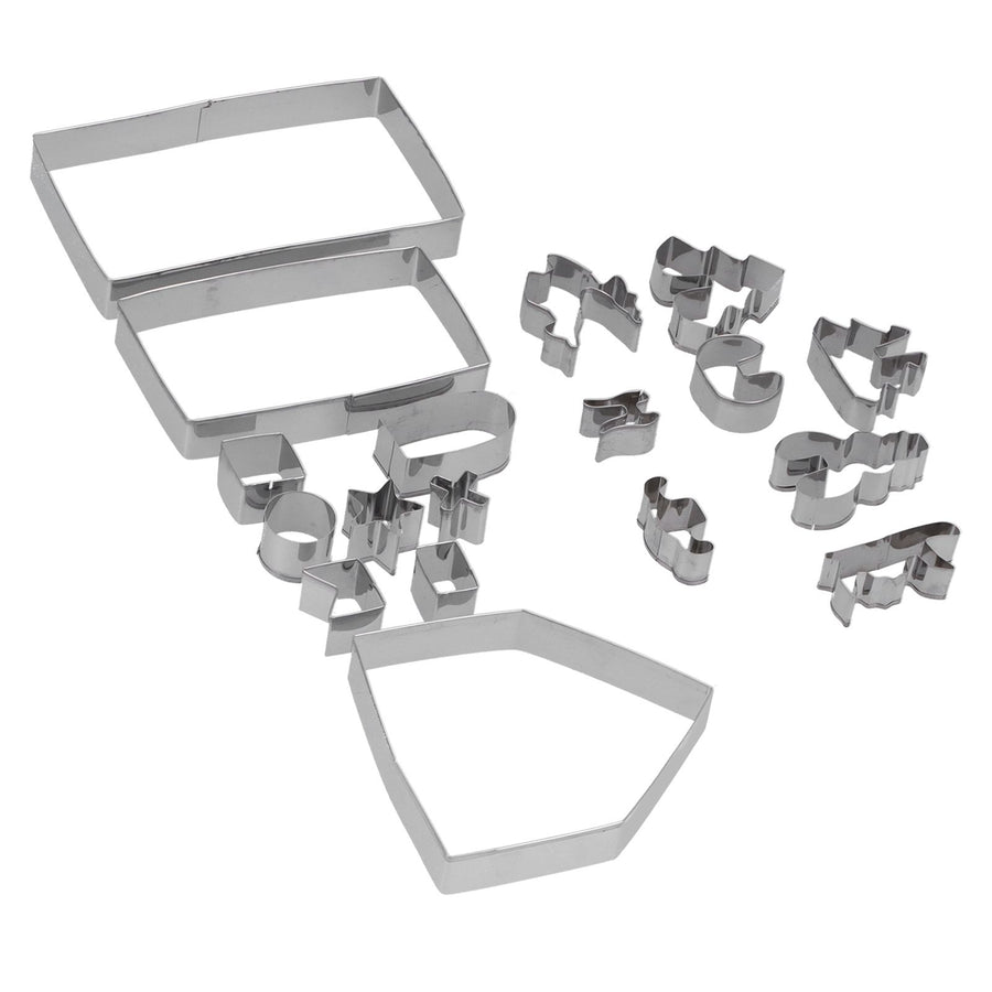18Pcs/Set Stainless Steel Cookies Cutter Biscuits Mold Gingerbread House Mold DIY Baking Tool