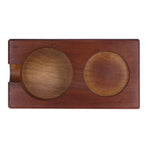 2 Hole Coffee Tamper Holder Beech Coffee Handle Mat Pad Stand for Home RestaurantExternal