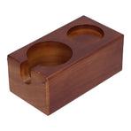 2 Hole Coffee Tamper Holder Beech Coffee Handle Mat Pad Stand for Home RestaurantExternal