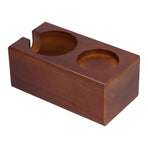 2 Hole Coffee Tamper Holder Beech Coffee Handle Mat Pad Stand for Home RestaurantExternal