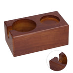 2 Hole Coffee Tamper Holder Beech Coffee Handle Mat Pad Stand for Home RestaurantExternal