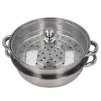 28cm/11.0in 2‑Layer Stainless Steel Steamer Pot Steaming Grid Cooking Pot with Handle