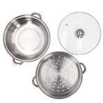 28cm/11.0in 2‑Layer Stainless Steel Steamer Pot Steaming Grid Cooking Pot with Handle
