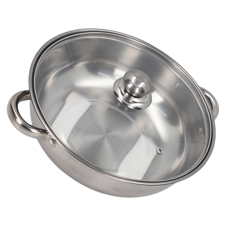 28cm/11.0in 2‑Layer Stainless Steel Steamer Pot Steaming Grid Cooking Pot with Handle
