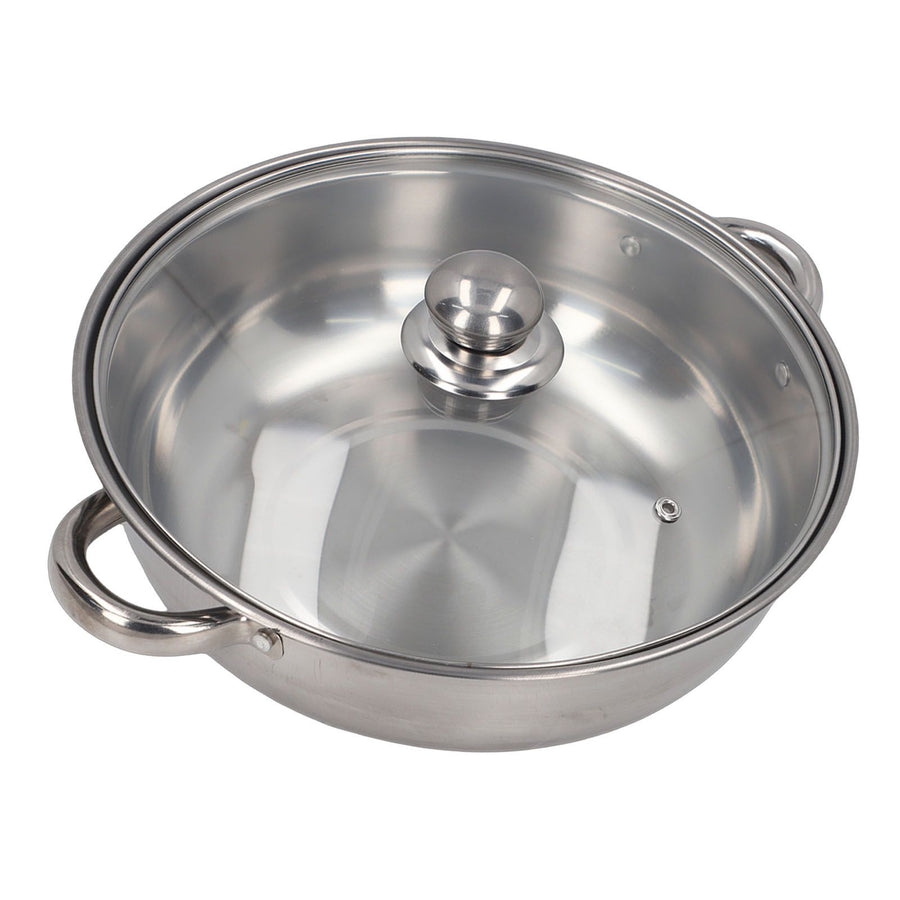 28cm/11.0in 2‑Layer Stainless Steel Steamer Pot Steaming Grid Cooking Pot with Handle
