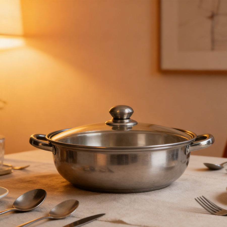 28cm/11.0in 2‑Layer Stainless Steel Steamer Pot Steaming Grid Cooking Pot with Handle