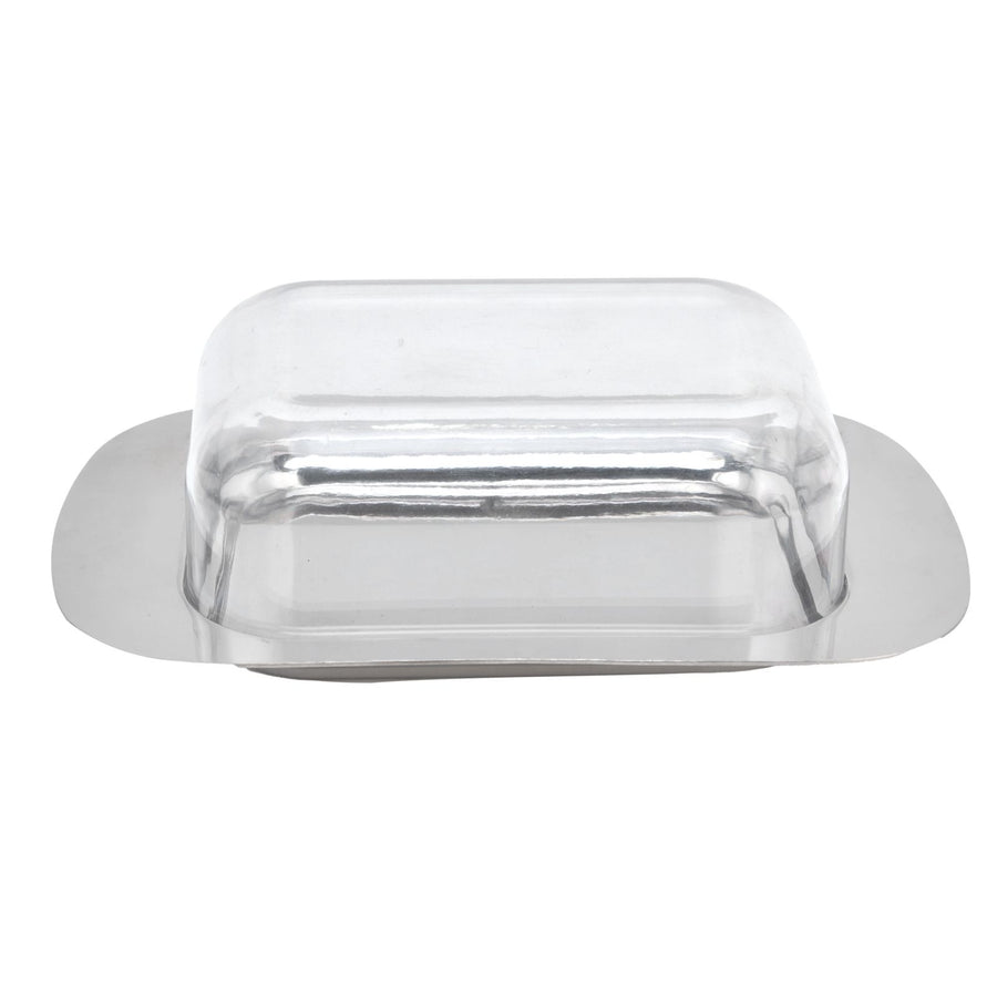 Quadrate Stainless Steel Butter Container Dish Cheese Keeper with Transparent Lid for Kitchen