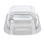 Quadrate Stainless Steel Butter Container Dish Cheese Keeper with Transparent Lid for Kitchen