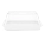 Quadrate Plastic Butter Storage Box Butter Cutter Cheese Container with Transparent LidTransparent