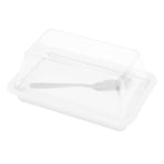 Quadrate Plastic Butter Storage Box Butter Cutter Cheese Container with Transparent LidTransparent