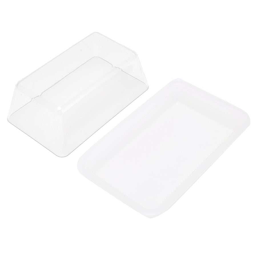 Quadrate Plastic Butter Storage Box Butter Cutter Cheese Container with Transparent LidTransparent