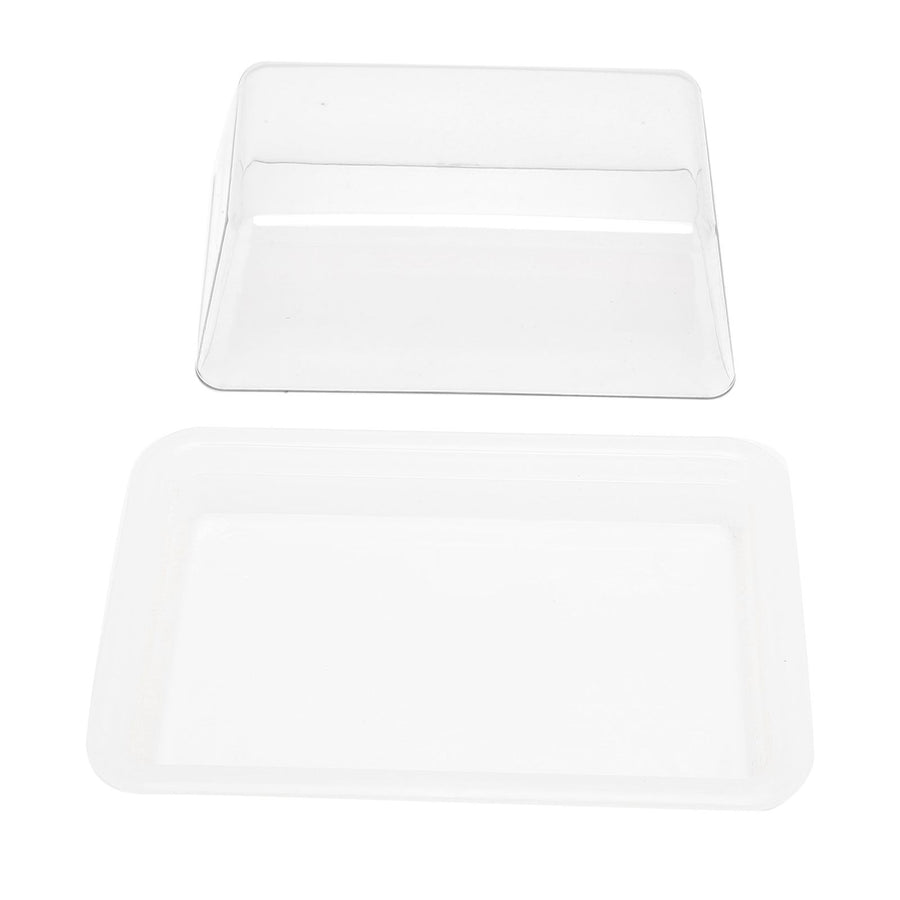 Quadrate Plastic Butter Storage Box Butter Cutter Cheese Container with Transparent LidTransparent