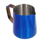 Stainless Steel Frothing Pitcher Milk Coffee Frothing Cup with Inner Scale Pointed Mouth Blue600ML (With Label)