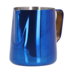 Stainless Steel Frothing Pitcher Milk Coffee Frothing Cup with Inner Scale Pointed Mouth Blue600ML (With Label)