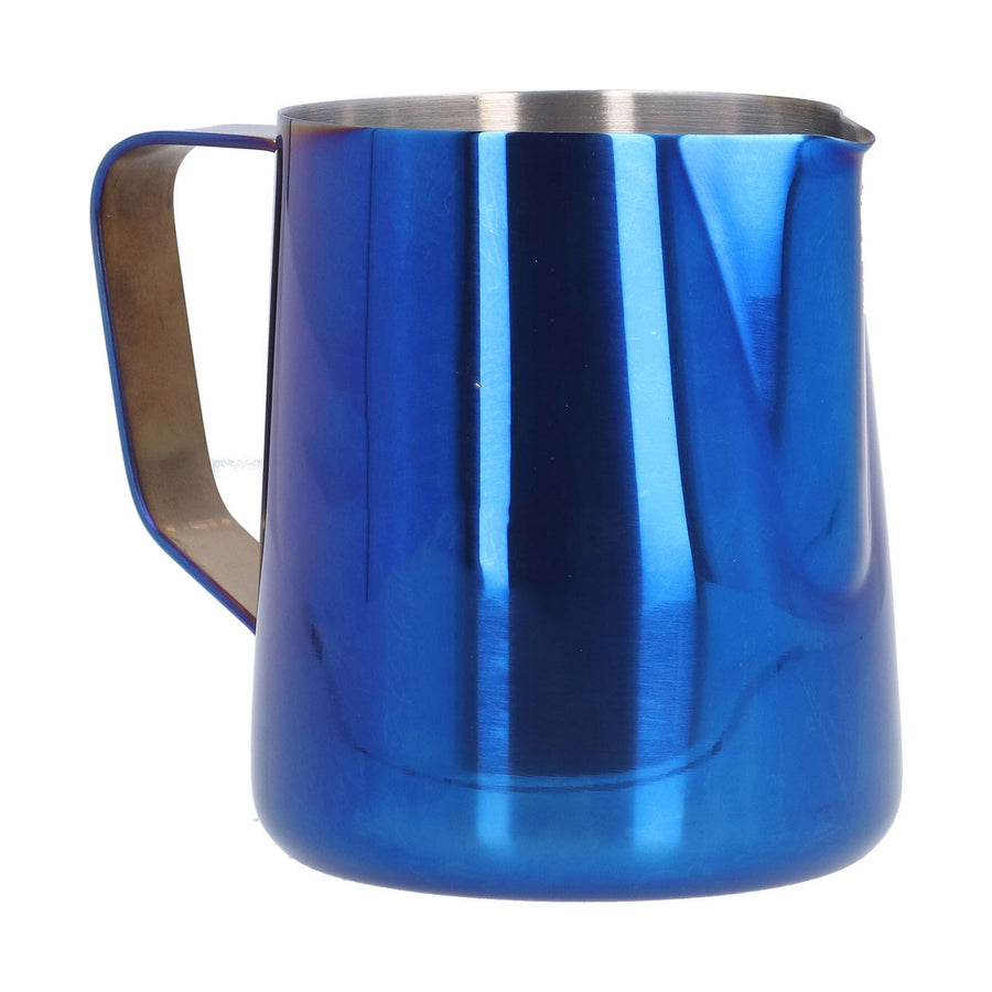 Stainless Steel Frothing Pitcher Milk Coffee Frothing Cup with Inner Scale Pointed Mouth Blue600ML (With Label)