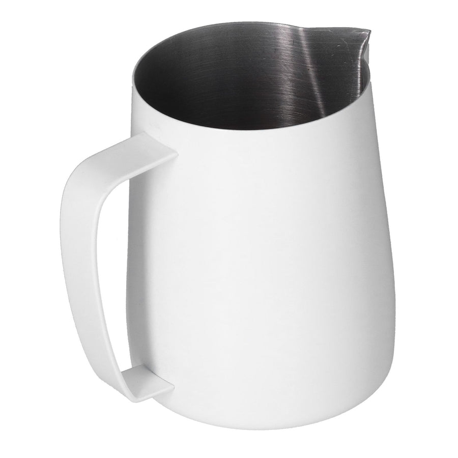 Stainless Steel Frothing Cup Coffee Milk Frothing Pitcher with Pointed Mouth for KitchenWhite