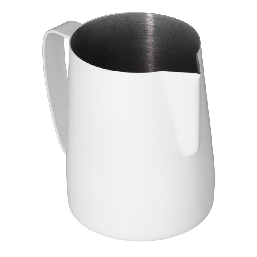 Stainless Steel Frothing Cup Coffee Milk Frothing Pitcher with Pointed Mouth for KitchenWhite
