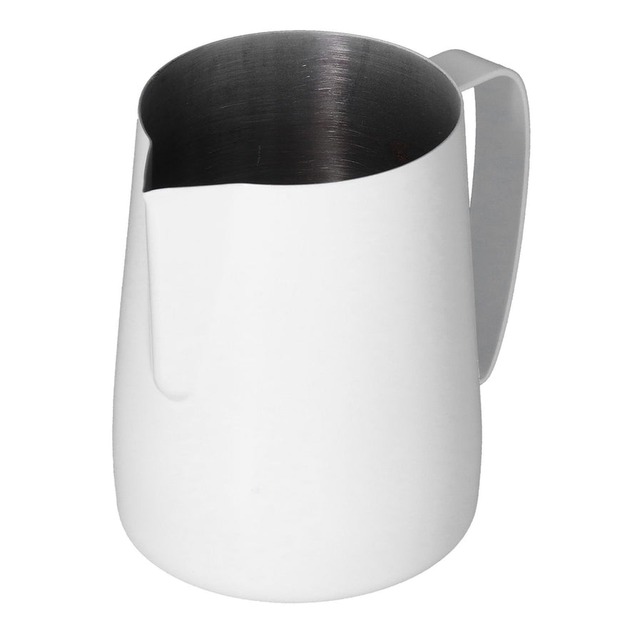 Stainless Steel Frothing Cup Coffee Milk Frothing Pitcher with Pointed Mouth for KitchenWhite