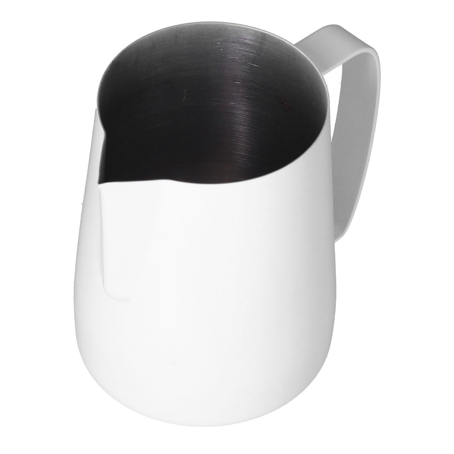 Stainless Steel Frothing Cup Coffee Milk Frothing Pitcher with Pointed Mouth for KitchenWhite