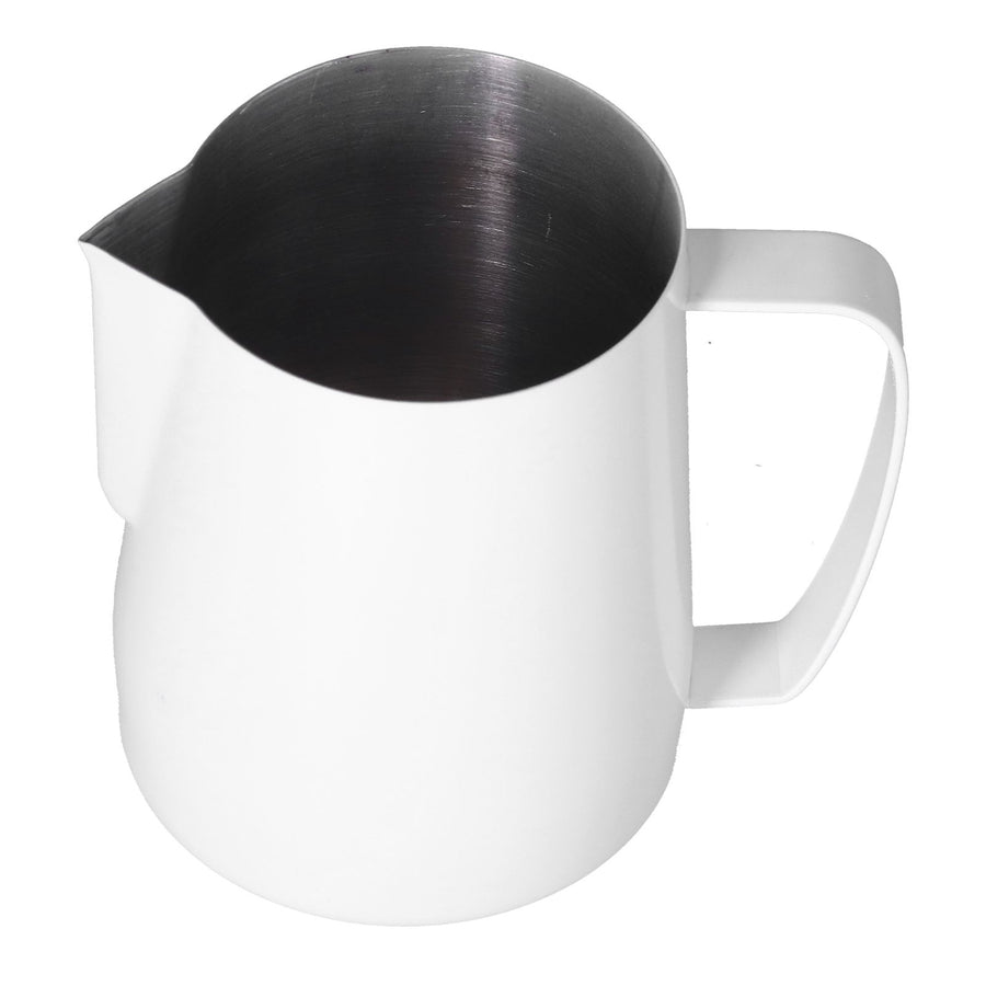 Stainless Steel Frothing Cup Coffee Milk Frothing Pitcher with Pointed Mouth for KitchenWhite