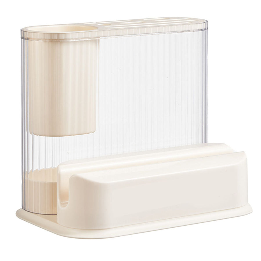 Multifunctional Knife Holder Plastic Cutting Boards Forks Chopsticks Knife Organizer Rack for Kitchen Countertop White