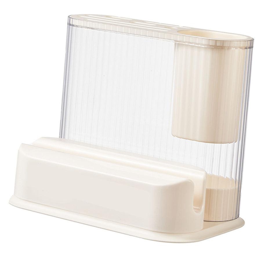 Multifunctional Knife Holder Plastic Cutting Boards Forks Chopsticks Knife Organizer Rack for Kitchen Countertop White