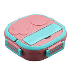 Lunch Box Multi Compartment Food Container Large Capacity Stainless Steel for Home Outdoor 2 Compartment Pink