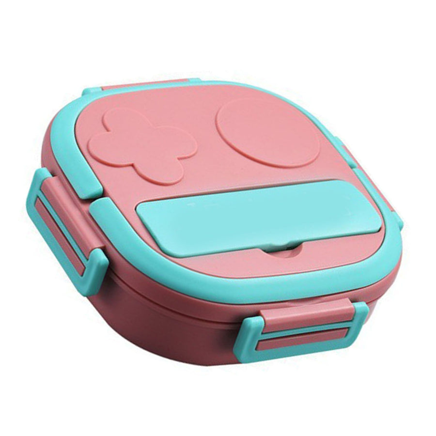 Lunch Box Multi Compartment Food Container Large Capacity Stainless Steel for Home Outdoor 2 Compartment Pink