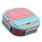 Lunch Box Multi Compartment Food Container Large Capacity Stainless Steel for Home Outdoor 2 Compartment Pink