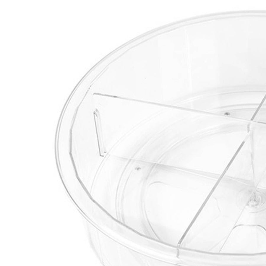 Round Clear Rotating Organization PET Rotatable Turntable Food Storage Container for Cabinet Pantry Refrigerator