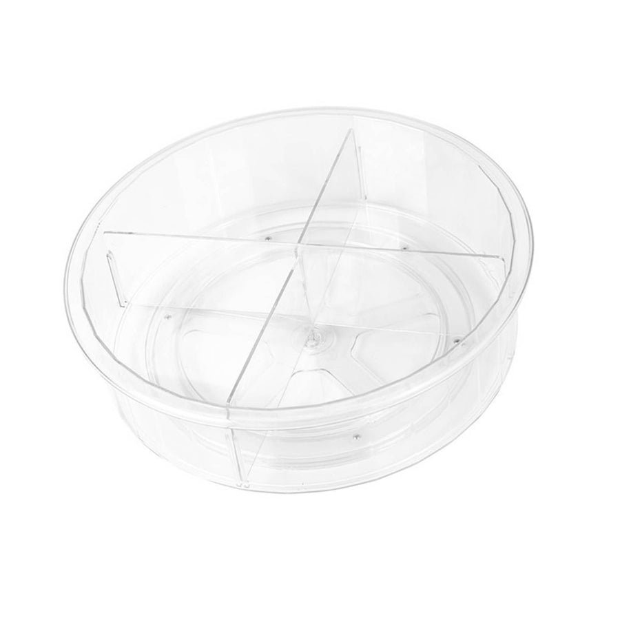 Round Clear Rotating Organization PET Rotatable Turntable Food Storage Container for Cabinet Pantry Refrigerator