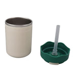 Insulated Coffee Mug Double Walled 304 Stainless Steel Portable Vacuum Water Cup with Straw 450ml Green