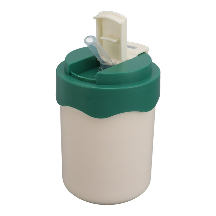 Insulated Coffee Mug Double Walled 304 Stainless Steel Portable Vacuum Water Cup with Straw 450ml Green