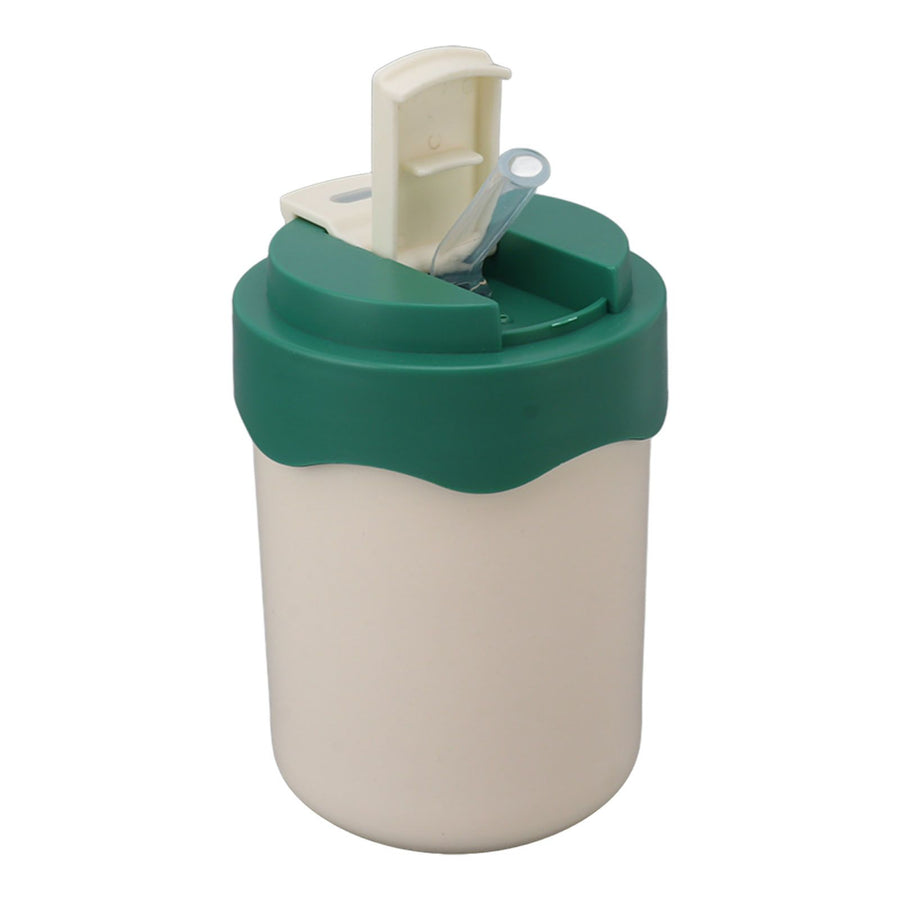 Insulated Coffee Mug Double Walled 304 Stainless Steel Portable Vacuum Water Cup with Straw 450ml Green