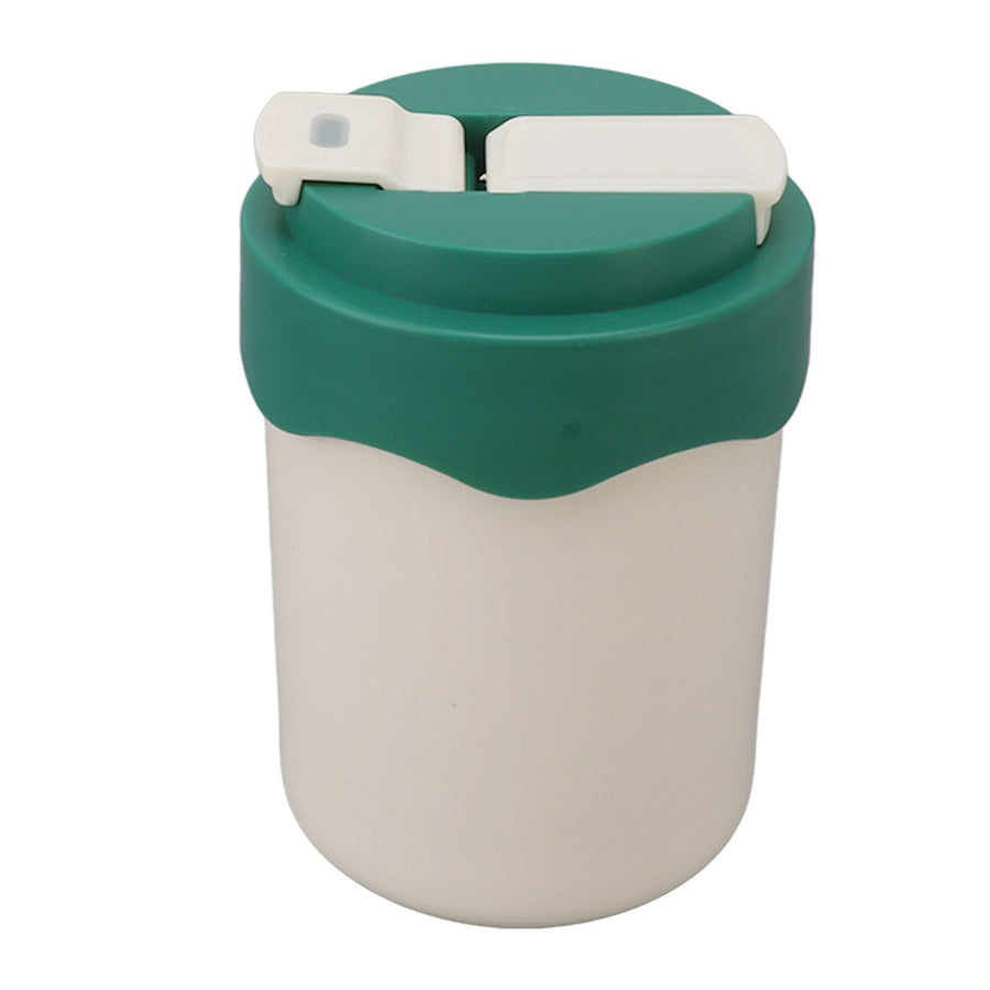 Insulated Coffee Mug Double Walled 304 Stainless Steel Portable Vacuum Water Cup with Straw 450ml Green