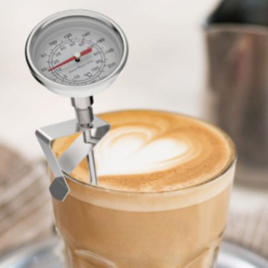 Coffee Thermometer Stainless Steel Portable Milk Frothing Thermometer for Drinks Chocolate Milk Foam Meat Cooking Grilling