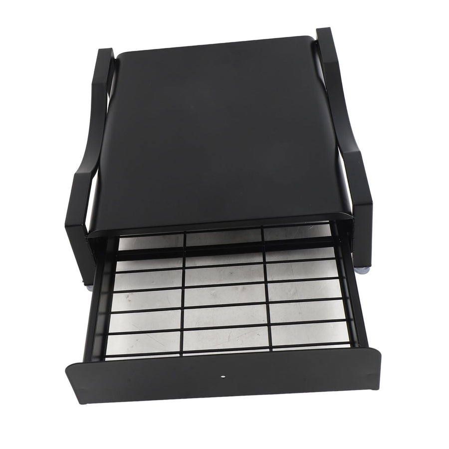 Cup Holder Sliding Tray Display Multi Functional Storage Drawer Maker Stand Tray for Home Black S