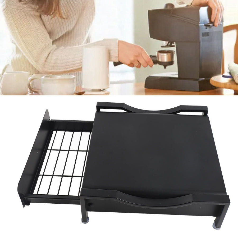 Cup Holder Sliding Tray Display Multi Functional Storage Drawer Maker Stand Tray for Home Black S