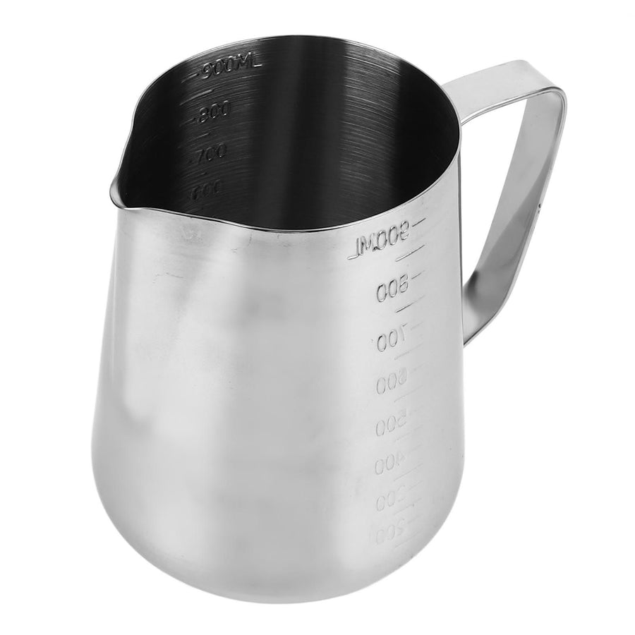 Milk Frothing Pitcher Stainless Steel Frother Jug Mixing Cup Pot with Scale for Coffee Drinks 900ml