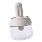 Seasoning Jar Retractable Spoon Glass Transparent Spice Condiment Storage Container Box for Home Kitchen
