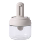 Seasoning Jar Retractable Spoon Glass Transparent Spice Condiment Storage Container Box for Home Kitchen
