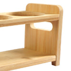Seasoning Storage Stand Bamboo Wood 4 Holes Multifunctional Anti Slip Space Saving Oil Bottle Rack Kitchen Supplies Round Slots
