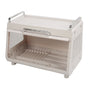 Dish Drying Rack Container with Lid Large Capacity 19x11x13in Sturdy Versatile Dish Drainer for Kitchen Bowls Plates White