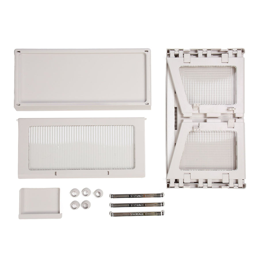 Dish Drying Rack Container with Lid Large Capacity 19x11x13in Sturdy Versatile Dish Drainer for Kitchen Bowls Plates White