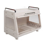 Dish Drying Rack Container with Lid Large Capacity 19x11x13in Sturdy Versatile Dish Drainer for Kitchen Bowls Plates White