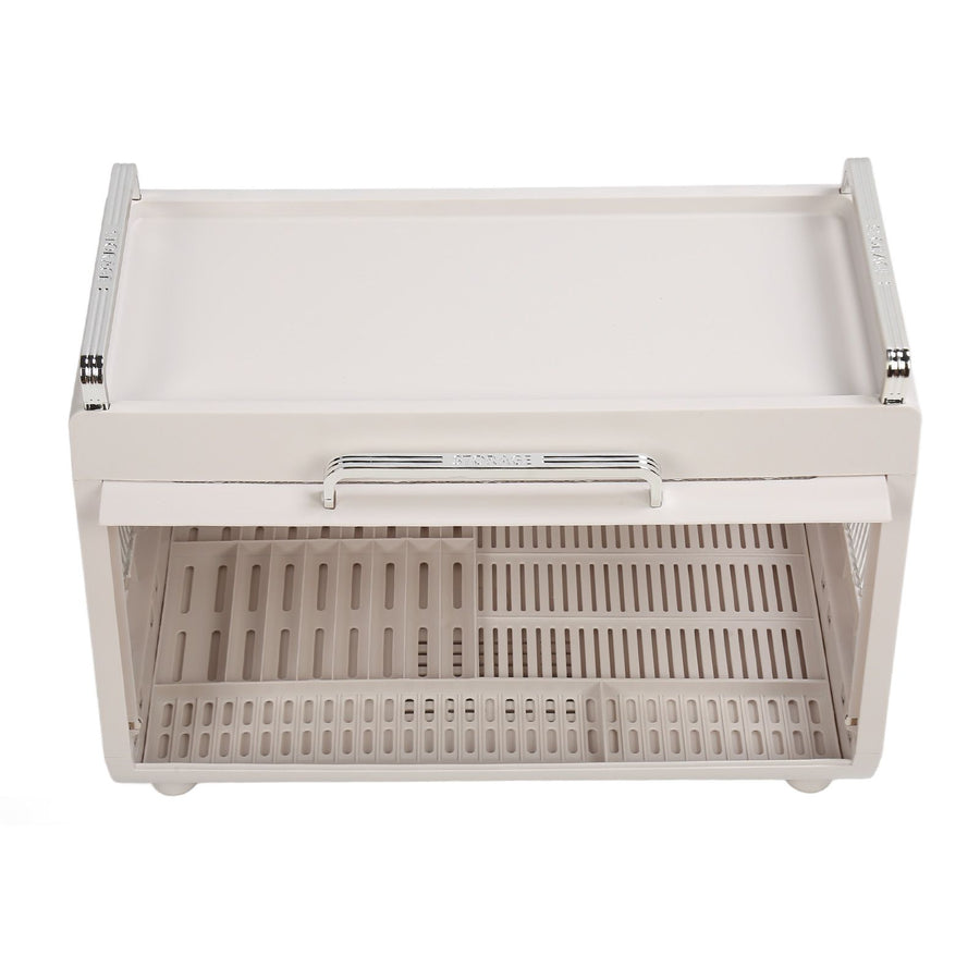 Dish Drying Rack Container with Lid Large Capacity 19x11x13in Sturdy Versatile Dish Drainer for Kitchen Bowls Plates White