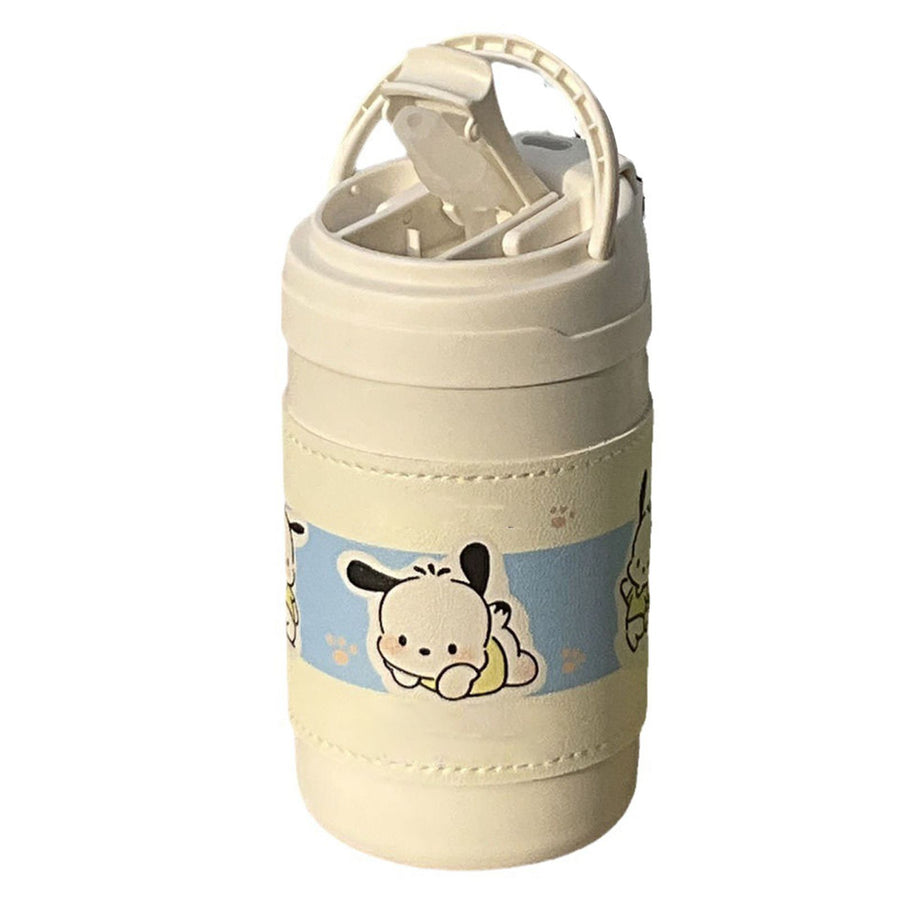 Stainless Steel Insulated Cup 500ml Large Capacity Cute Appearance Portable Insulated Water Bottle with Straw